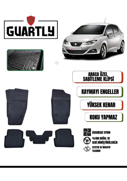 Seat Ibiza 2008-2016 Uyumlu Araca Özel Premium 4d Havuzlu Paspas Takımı