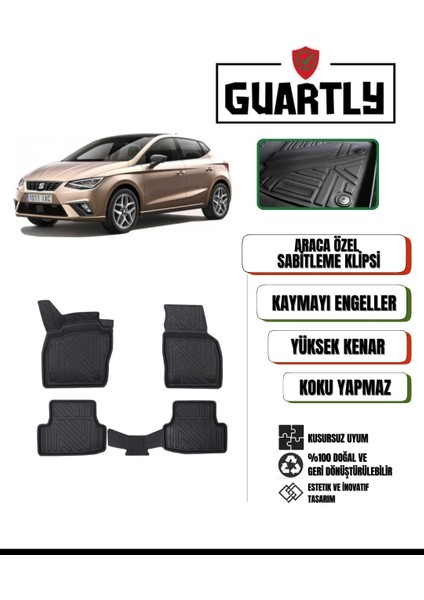 Seat Ibiza 2017 ve Sonrası Uyumlu Araca Özel Premium 4d Havuzlu Paspas Takımı