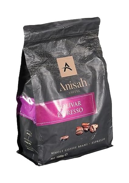 Bolivar Koyu Kavrulmuş (Dark Roast) Espresso Blend Çekirdek Kahve 1000G | Dolgun Gövde-Dengeli Tat
