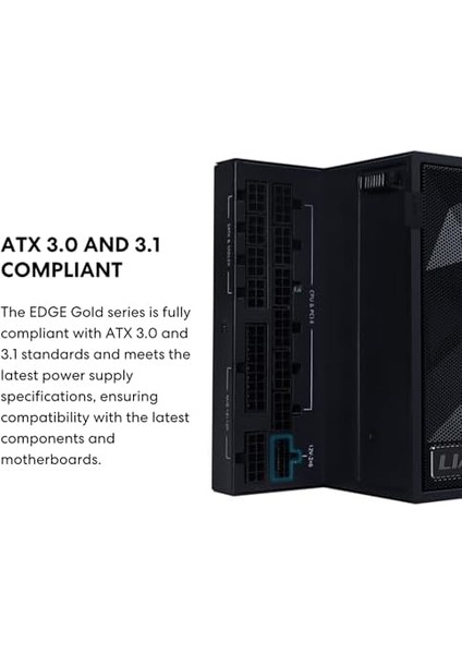 Li Edge SERISI-1000W Tam Modüler Güç Kaynağı (Fan Hub Dahil) - -Atx 3.0, 3.1-Pcıe 5.1-L-Şekilli Çift Bölmeli Kasa Için TASARIM-120MM Fdb Fan-4 USB Aygıtına Kadar Destekler - Siyah modelleri