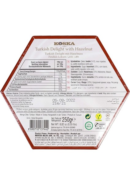 Koska 250 G Fındıklı Lokum Klasik