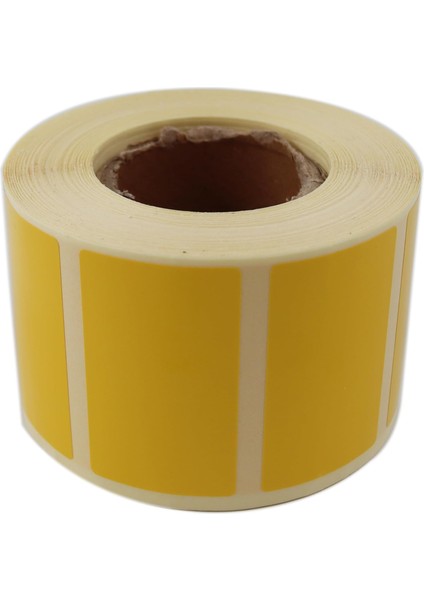 Etiketler, Hazır Al Hızlı Al Kuşe Sarı Renk Baskılı Etiket 50MM x 30MM Ölçülerinde 1000 Adet 40MM Çapında Kendinden Yapışkanlı Rulo Etiket (Sarı)