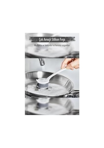 Silikon Çok Amaçlı Yıkama ve Temizlik Fırçası Beyaz Renk Isgblşkf modelleri