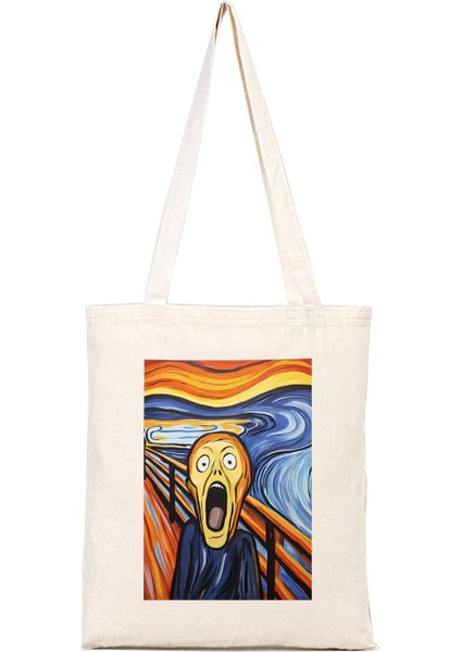 Çığlık Tablosu Illustrasyon Bez Çanta