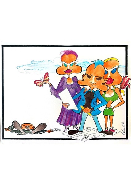 Obrenovic Milivoje 35X25CM Orijinal Karikatür Tablo modelleri