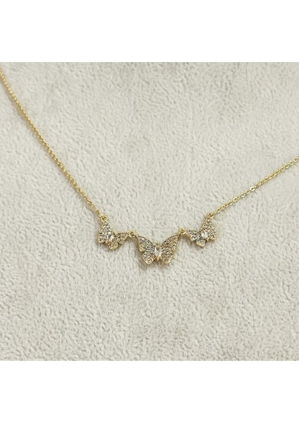 Butterfly Zirkon Kolye Gold fiyatları