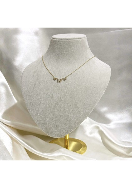 Butterfly Zirkon Kolye Gold modelleri