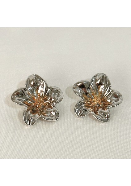 Flower Silver-Gold Çelik Küpe fiyatları