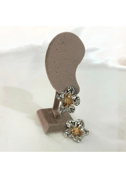 Flower Silver-Gold Çelik Küpe indirimleri