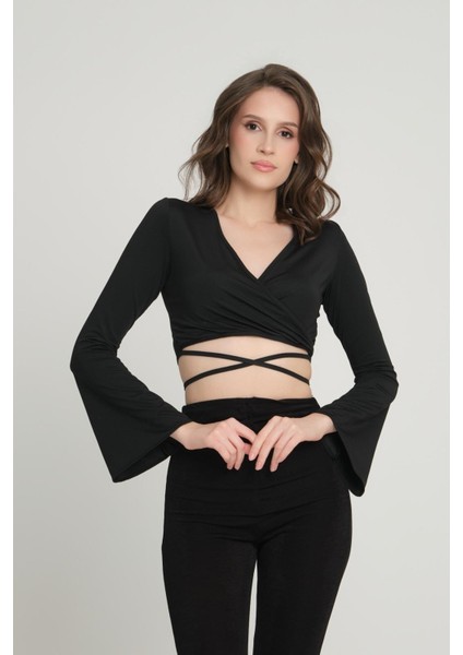 Kadın Tül Detay Crop fiyatları