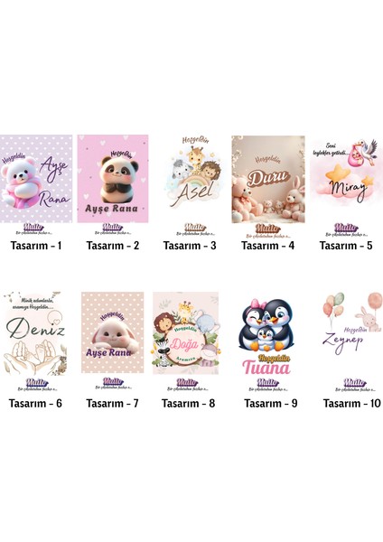 Isme Özel Kız Bebek Sütlü Madlen -Seperatör Amabalaj modelleri