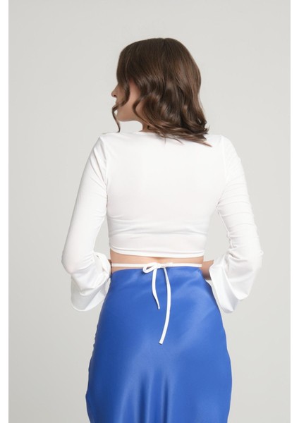 Kadın Tül Detay Crop modelleri