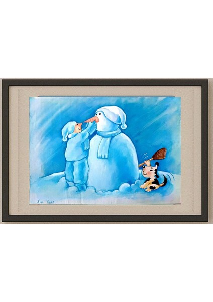 Xia Lichuan 35X25CM Orijinal Karikatür Tablo