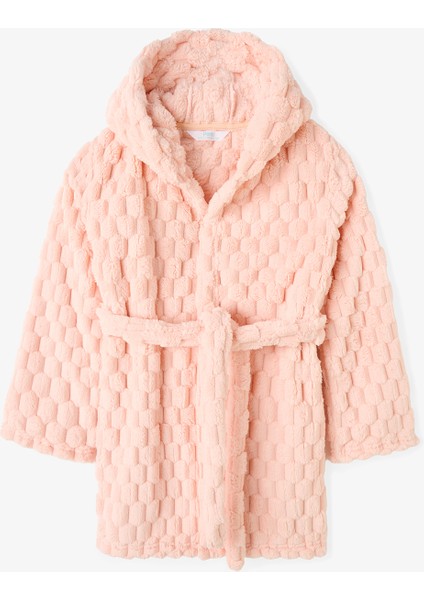 Açık Pembe Kız Çocuk Pink Yumuşak Dokulu Sabahlık
