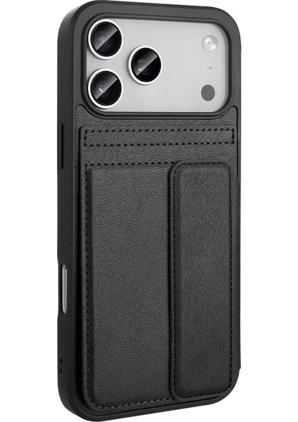 iPhone 17 Pro Max Kılıf Pu Deri Kartlıklı Zore Sevilla Kapak - Siyah indirimleri