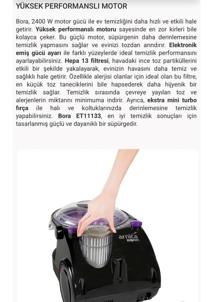 Su Filtreli Toz ve Alerjenleri Için Etkin Yüksek Performanslı Emiş Gücü Bora Süpürge 2400W + Mutfak Tartısı (Onerous) fırsatları