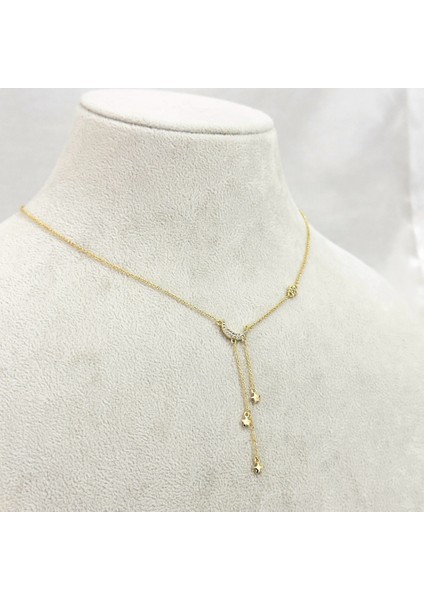 Ay Yıldız Y Kolye Gold