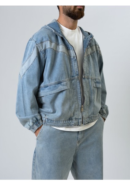 Tasarım Erkek Kot Ceket COC2545