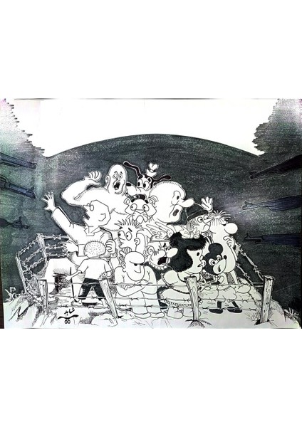 Shahed Modjtehedzadeh 35X25CM Orijinal Karikatür Tablo modelleri