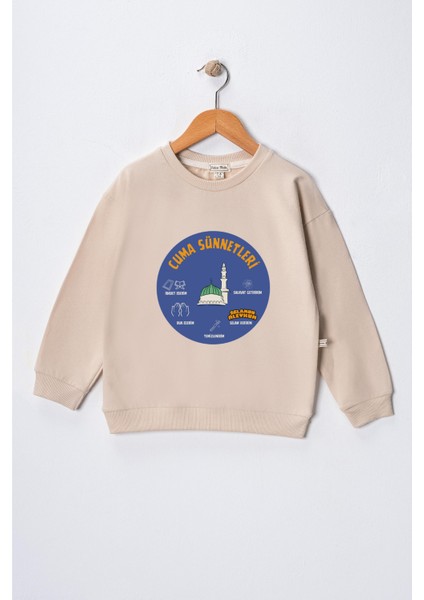 Erkek Çocuk " Cuma Sünnetleri" Baskılı Pamuklu Sweat