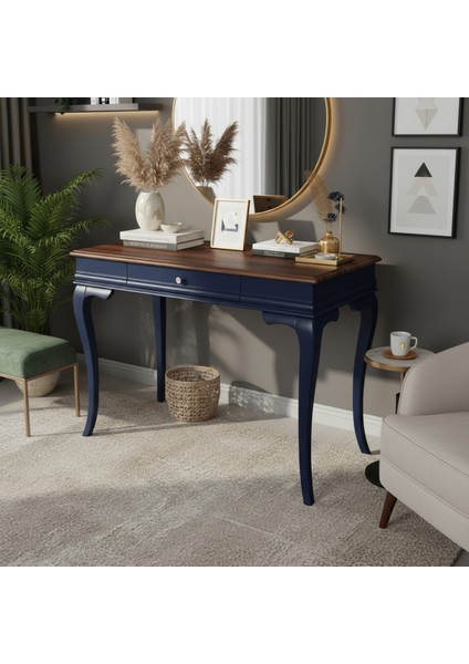 80 cm Masif Rustik Lacivert Ceviz Dresuar