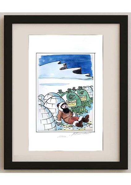 Frantisek Kratochvil 43X30CM Orijinal Karikatür Tablo