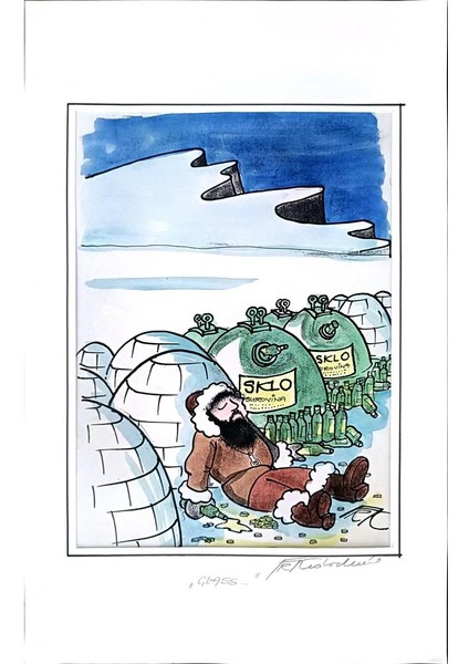 Frantisek Kratochvil 43X30CM Orijinal Karikatür Tablo modelleri