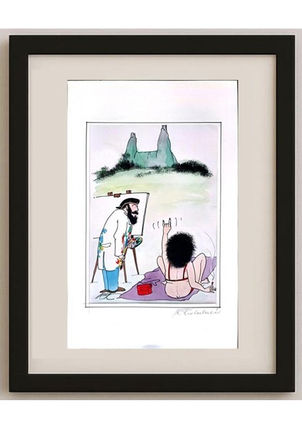 Frantisek Kratochvil 43X30CM Orijinal Karikatür Tablo