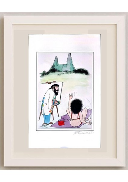 Frantisek Kratochvil 43X30CM Orijinal Karikatür Tablo fırsatları