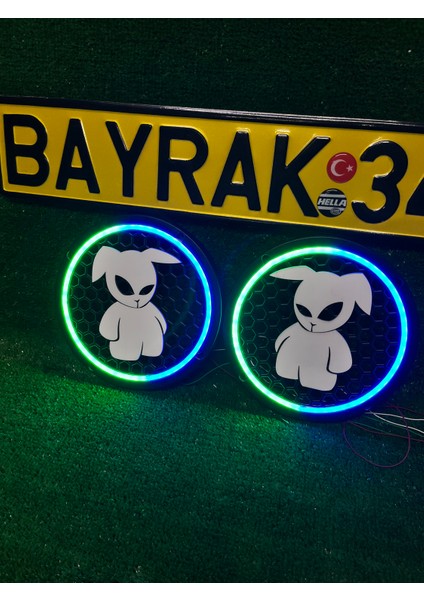 Pixel Kayar Ledli Midrange Kapağı 20 cm 358 Mod 12 Sabit Renk Kumandalı Rgb Tasarımlı Işıklı Kapak 1takım 2 Ader indirimleri