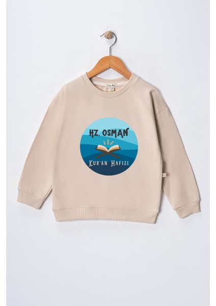 Erkek Çocuk " Hz Osman" Baskılı Pamuklu Sweat