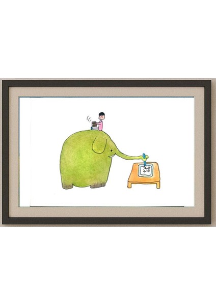 Mu Yujba 29X21CM Orijinal Karikatür Tablo