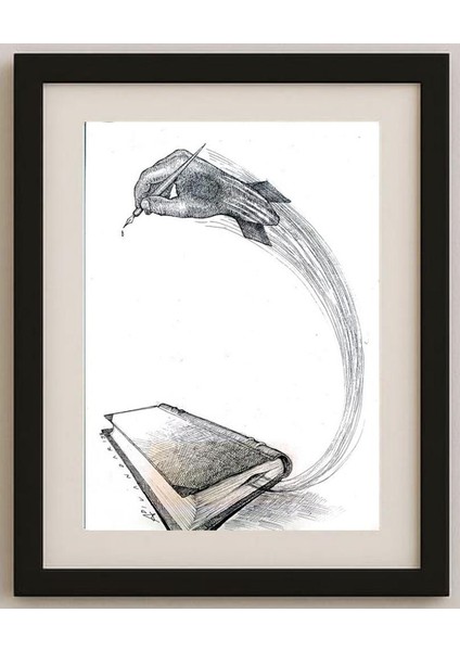 Ali Divandari 29X21CM Orijinal Karikatür Tablo