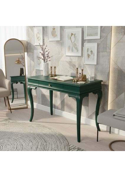 110 cm Masif Rustik Yeşil Dresuar