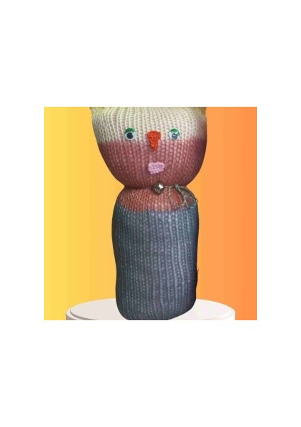 Tıkırık Örgü Yastık Uyku ve Oyun Arkadaşı Gümüş - 35 cm