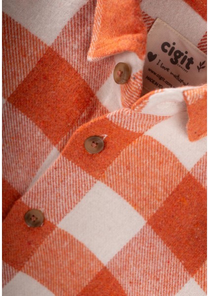 Oduncu Gömleği 1-9 Yaş Oranj Ekose modelleri