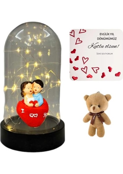 Fanus Teraryum Sevgili Ellerinde Kalp Mini Ayıcıklı fiyatları