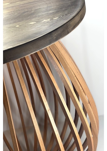 Palermo Xxl Yuvarlak Modern Klasik Rustik Retro Vintage Naturel Dekoratif Ahşap Çıtalı Eskitme Iskandinav Yan Orta Mantar Sehpa modelleri