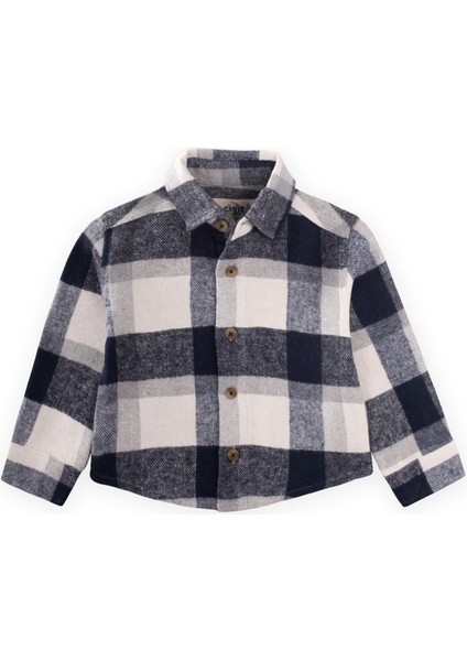 Oduncu Gömleği 1-9 Yaş Lacivert Gri Ekose