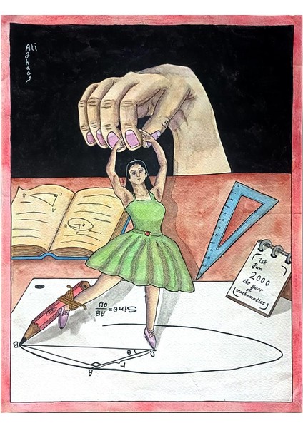 Ali Aghaeyi 43X30CM Orijinal Karikatür Tablo modelleri