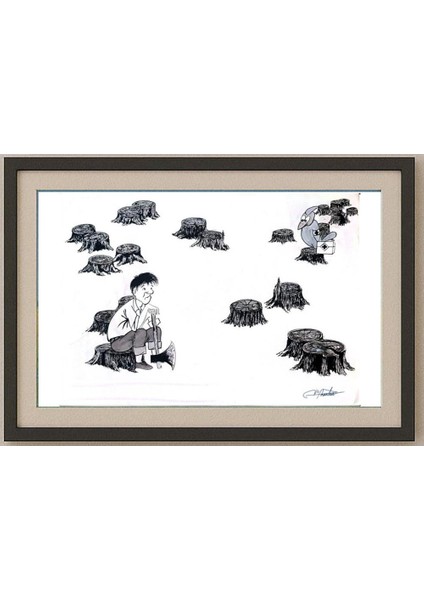 Zang Jun 35X25CM Orijinal Karikatür Tablo fiyatları