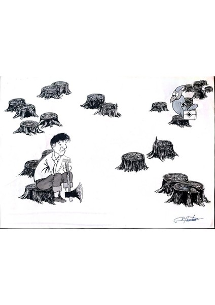 Zang Jun 35X25CM Orijinal Karikatür Tablo modelleri