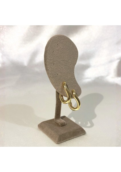 Kıvrımlı Şık Çelik Gold Küpe indirimleri