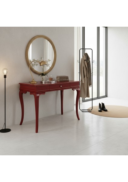 100 cm Masif Rustik Kırmızı Dresuar