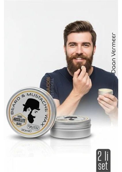 2 li Nano Bıyık Sabitleyici Wax - %100 Doğal, Şekillendirici ve Besleyici Balm