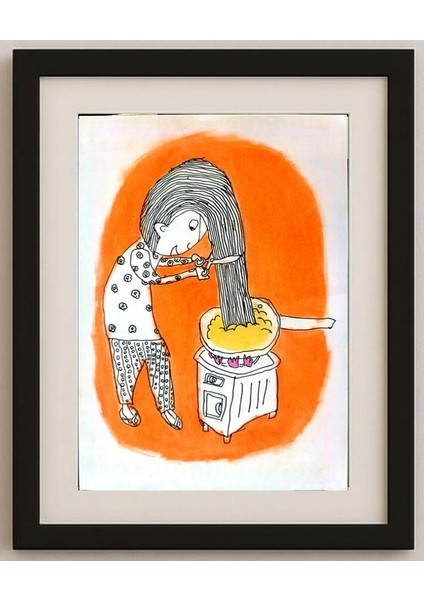 Wang Xiao Rang 29X21CM Orijinal Karikatür Tablo