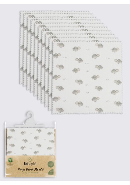 Eğitici Oyuncak Bistyle Tortoise 20X20 10'lu Penye Mendil 90163 Ekru