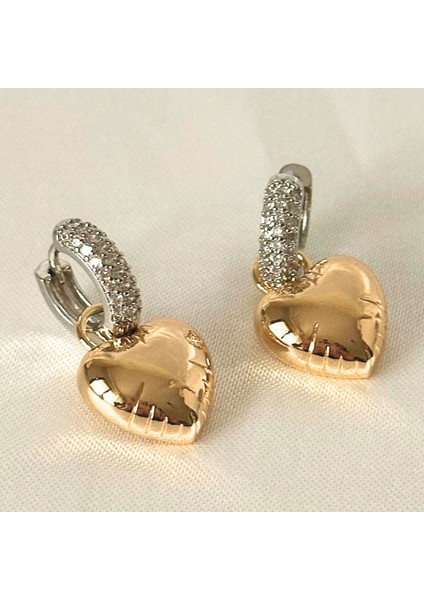 Balon Kalpli Zirkon Gold-Silver Küpe fiyatları