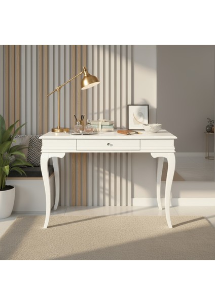 100 cm Masif Rustik Beyaz Dresuar