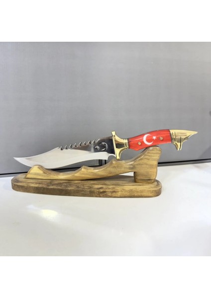 Denprestij Premium Türk Bayrağı Işlemeli Sap Bıçak 3 (Kılıf Hediye)